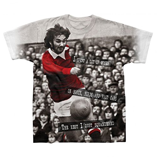 Manchester United FC - Camiseta de la Leyenda del fútbol George Best - para Hombre - S
