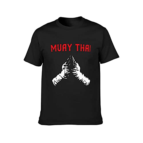 Mejor Muay Thai Fighter T Shirt cuello redondo manga corta camiseta para hombres negro