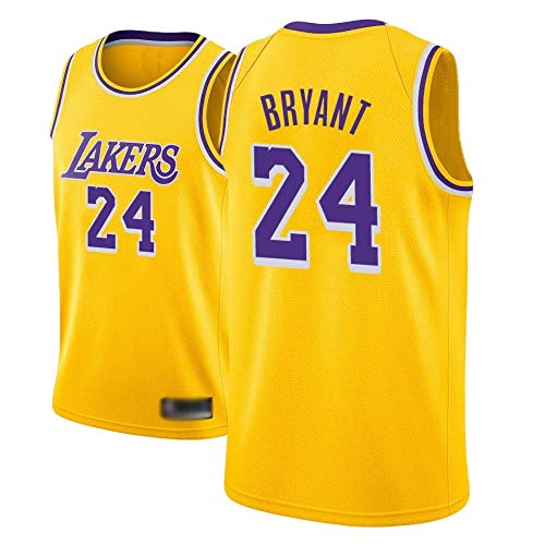 MGKMG Camiseta de Baloncesto para Hombre, NBA, Los Angeles Lakers #24 Kobe Bryant. Bordado Swingman Transpirable y Resistente al Desgaste Camiseta para Fan,A,S