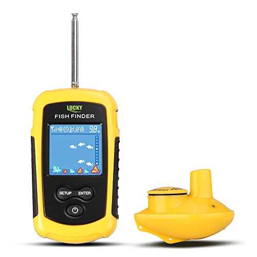 MKNzone 1 pc FFW1108-1 Buscador de Peces portátil inalámbrico, Sonar para Pesca, 40m Rastreador de Peces con Sensor