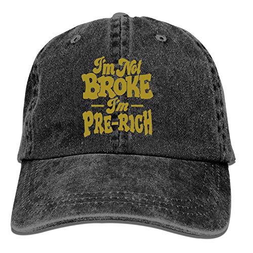 mn Black Baseball Cap-Pre Rich Trucker Hat Washed Cotton Vintage Adjustable Dad Hat Sombreros y Gorras