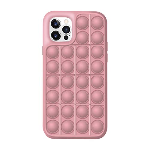 N /C Funda para iPhone 11/12 Sensory Fidget Toy Push Pop Bubble Phone Case para iPhone 11 iPhone 11 Pro iPhone 12 Pro 6.1 pulgadas (# 2 rosa, para iPhone 11 Pro)