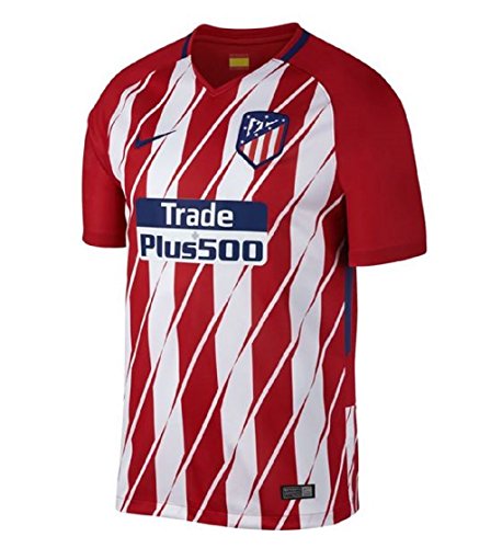 Nike 2017/18 Atlético de Madrid Stadium Home Camiseta de Manga Corta, Hombre, Rojo (Sport Red/White/Deep Royal Blue), XL