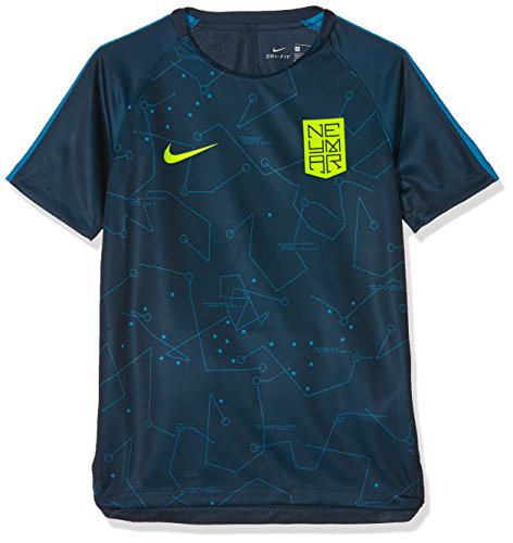 NIKE NYR B NK Dry SQD SS GX Camiseta-Línea Neymar, niños, Azul / (Armory Navy/lt Blue Lacquer/Volt), XL