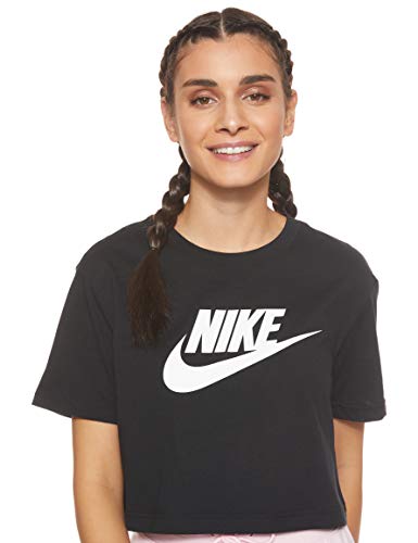 NIKE W NSW tee Essntl CRP ICN Ftra Camiseta, Mujer, Negro (Black/White), M