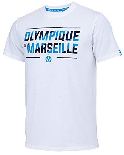 Olympique de Marsella OM – Camiseta oficial talla hombre, Hombre, blanco, large