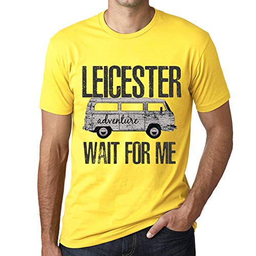 One in the City Hombre Camiseta Vintage T-Shirt Gráfico Leicester Wait For Me Amarillo
