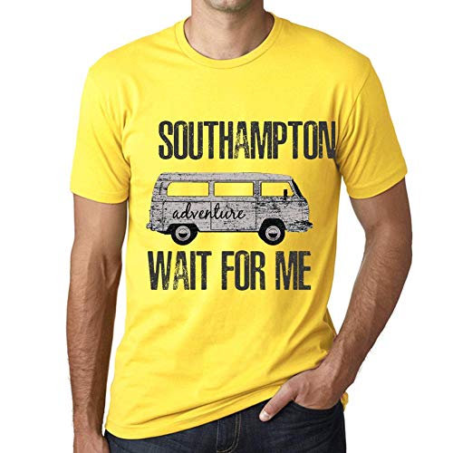 One in the City Hombre Camiseta Vintage T-Shirt Gráfico Southampton Wait For Me Amarillo