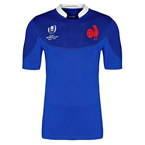 Pavilion 2019 Copa del Mundo de Rugby Francia Inicio Fútbol Ropa Camisetas del Jersey S-3XL (Color : Blue, Size : M)