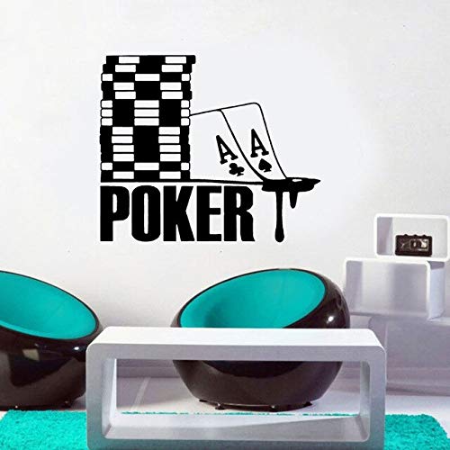 Picas ace poker fichas creativas casino juegos de azar arte de la pared pegatinas calcomanía de vinilo papel tapiz impermeable moderno mural A9 L 67x57cm