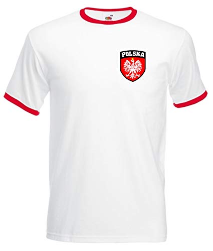 Polonia Polska poli blanco fútbol balón selección nacional camiseta Retro camiseta – Todas las Tallas