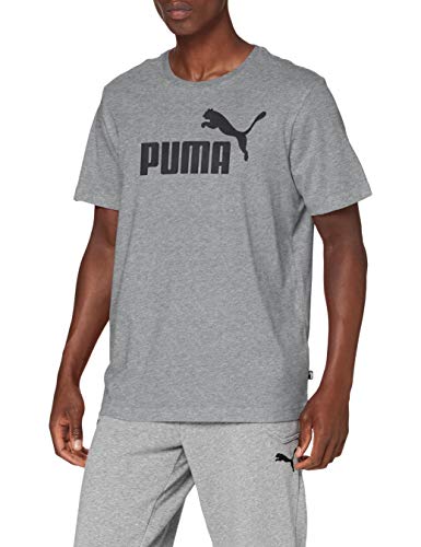 PUMA ESS Logo Tee T-Shirt, Hombre, Medium Gray Heather, L