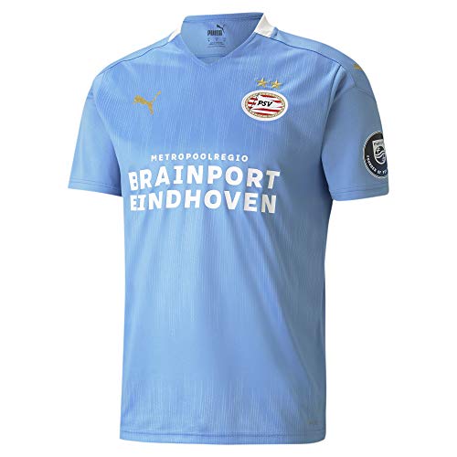 PUMA PSV Away Shirt Replica Camiseta, Hombre, Team Light Blue/Puma White, L
