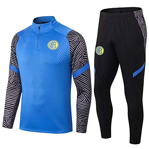 QJY Inter Milan Football Club Camiseta Fútbol Oficial Home Jersey Manga Larga Top + Pantalones Set Set Sports Forks Traje (Size : M)