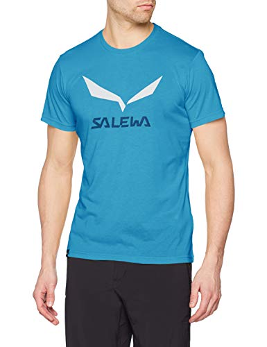 SALEWA Solidlogo Drirelease M Camiseta, Hombre, Azul (Blue Danube Melange), 46/S