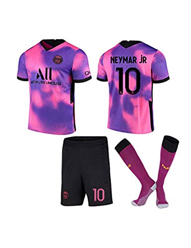 SHDBHD Temporada 2020/21 Paris Camiseta de Fútbol,10#Neymar Uniformes de Fútbol para Adultos y Niños Camiseta Corta Pantalones Cortos Calcetines