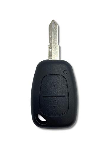 Shoppy Lab Shell Key Shell 2 botones Control remoto Reemplazo Compatible para coche Renault Megane Master Twingo Trafic Opel Vivaro Llave completa con carcasa y hoja fija
