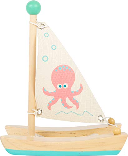 Small Foot 11656 Wooden Octopus Catamaran, Swimming Toy The Water, for Children Aged 24+ Months Juguetes