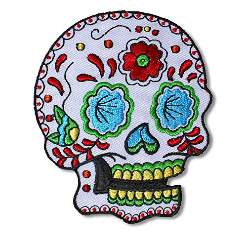 Sunny Buick - Great Candy Sugar Skull Patch - 3.5"h x 2.75" w - bordado parche Embroidered Patch