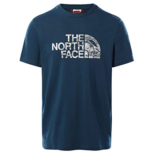 The North Face Camiseta para Hombre S/S Woodcut Dome tee M. Blue M