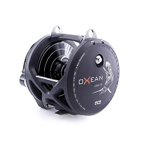 TICA Oxean Ox50Ts - Carrete de Pesca, Color Negro Mate, Gear Ratio Double Speed 3.2/1.4