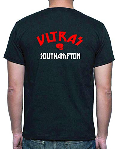 Tipolitografia Ghisleri Camiseta negra retro de Southampton UK. Talla M (para tallas XS, S, M, L, XL, XXL o niño envía mensaje con número). Réplica para hombre, mujer, niño aficionados al fútbol