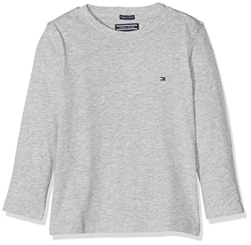 Tommy Hilfiger Boys Basic Cn Knit L/s Camiseta, Gris (Grey Heather 004), 176 (Talla del fabricante: 16) para Niños