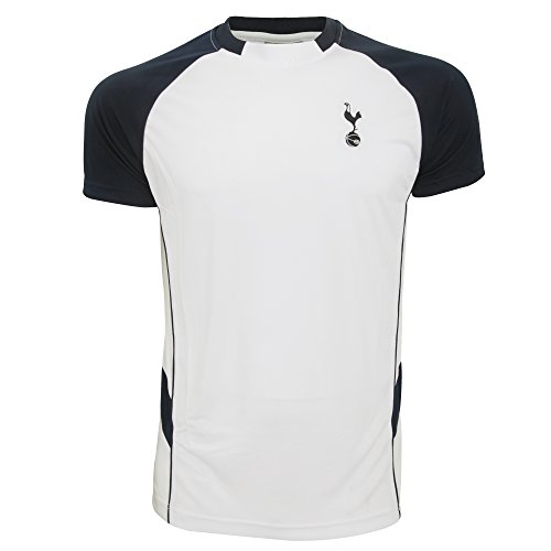 Tottenham Hotspur FC - Camiseta oficial con el escudo y panel blanco hombre caballero (2XL/Blanco)
