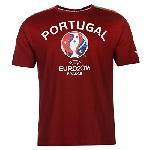 UEFA EURO 2016 Portugal Graphic Camiseta para hombre de fútbol granate, camiseta grande