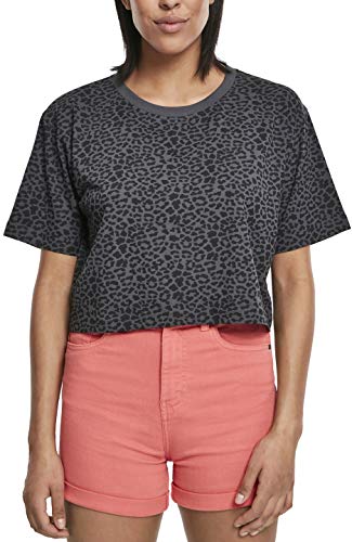 Urban Classics Ladies Short Oversized AOP tee Camiseta, Multicolor (Dark Grey Leo 02100), XX-Large para Mujer