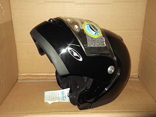 Vemar - Casco modular para moto, color negro brillante, talla XS, 54 cm, peso 1620 g