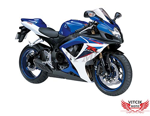 VITCIK Calcomanías para Motos, Adhesivo para Moto GSX-R750 GSX-R600 K6 2006 2007 GSXR 600 750 K6 06 07 calcomanía para carenado (Azul & Rojo)