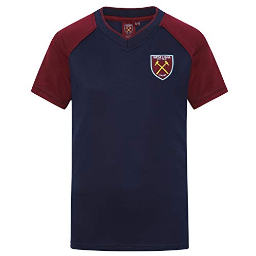 West Ham United FC Camiseta Oficial Para Entrenamiento - Para Niño - Poliéster - Azul Marino Cuello de Pico - 12-13 Años (XLN)