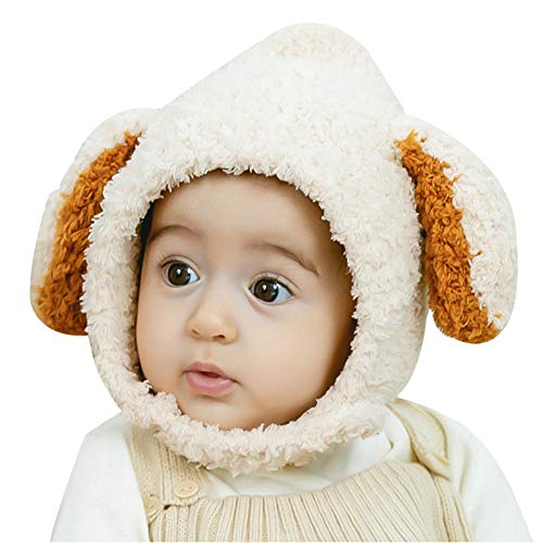 WFF sombrero Bebés del invierno que teje a mano sombrero de la felpa Niños sombrero caliente del casquillo de la capilla con orejeras grueso con orejas de conejo lindo for los niños de 0-36 meses gorr