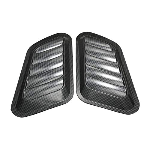 Wishful 1pair ABS ABS Frontal Cubierta Cubierta Pegatina Coche Decorativo Outlet Outlet Ingesta Scoop Turbo Bonnet Vent Cover Hood (Color Name : Carbon Fiber)
