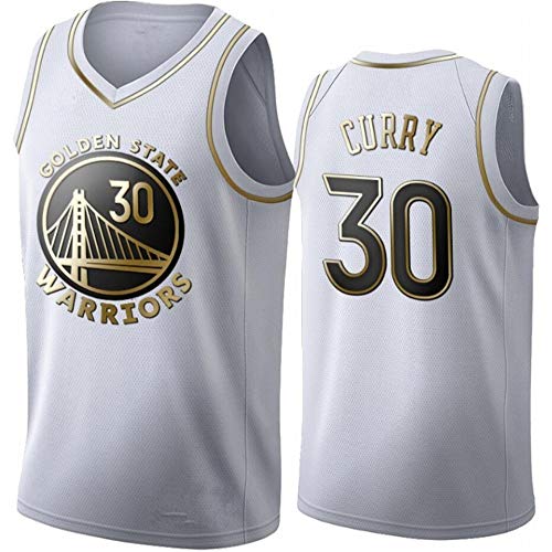 WSUN Camiseta De La NBA para Hombre, Camiseta De La NBA Golden State Warriors 30# Stephen Curry, Camiseta para Fanáticos del Baloncesto NBA Cool and Light Sports,B,M(170~175CM/65~75KG)