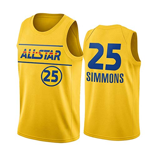 WSWZ Camiseta De Baloncesto NBA para Hombre - Ben Simmons Camisetas NBA 2021 All-Star 25# 76Ers - Chalecos Cómodos Casuales Tops Deportivos Camisetas Sin Mangas,XXL(185~190CM/95~110KG)