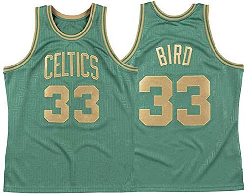 XSJY Ropa De Baloncesto De Los Hombres - Camiseta De Verano NBA Celtics # 33 Larry Bird Fan Edition Jersey Classic Bordado Sin Mangas Top,A,XL:180~185cm/85~95kg