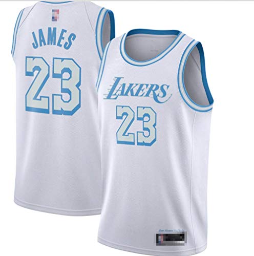 YDYL-LI Baloncesto para Hombre NBA Jerseys - Los Ángeles Lakers -Lebron James # 23 - Camiseta Deportiva Sin Mangas De Ocio Transpirable,Blanco,M(170~175CM)