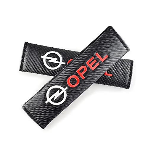 2 Piezas Fibra Carbono CocheAlmohadillas para cinturón de seguridad Protector de cinturón de seguridad, para Opel Astra H G J Corsa D Insignia OPC