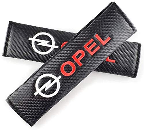 2 Piezas Fibras Carbono Seguridad CinturóN Almohadillas para Opel Astra J G Insignia Corsa D Vectra C Zafira Accessories, Hombro Seguridad Coche Cuero Interior Accesorios