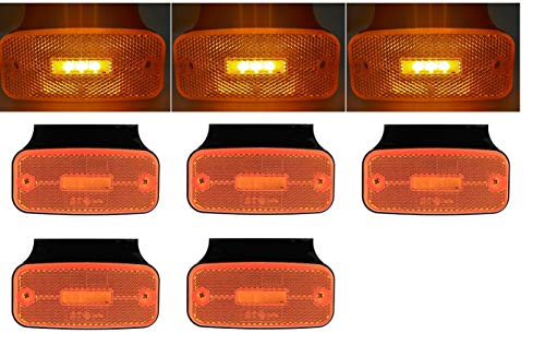 24/7Auto 8 luces LED de 12/24 V, color naranja ámbar, con soportes para camioneta y remolque chasis