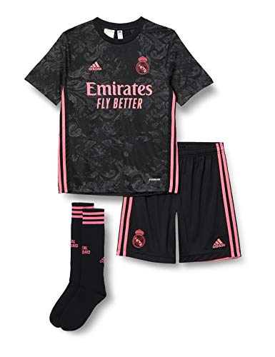 adidas Madrid Temporada 2020/21 Real 3 Y Kit Conjunto Tercera equipación, Niño, Negro, 164
