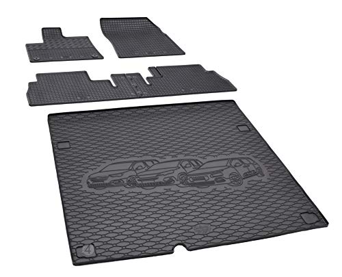 Alfombrilla para maletero y alfombrillas de goma adaptables para Citroen Berlingo L2 de 5 plazas a partir de 2019 + protector de cinturón