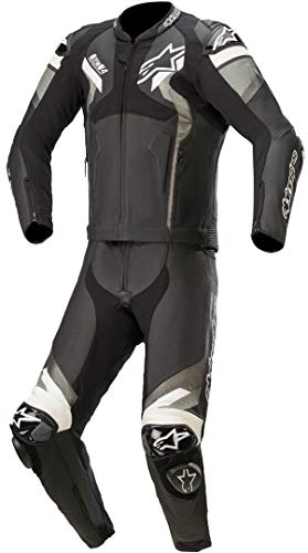 Alpinestars Atem V4 - Traje de piel para moto de 2 piezas, color negro, gris y blanco 60