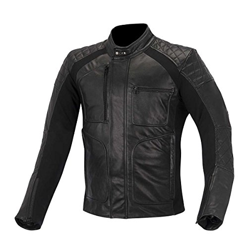 Alpinestars Hoxton - Chaqueta de piel para motociclista, color negro