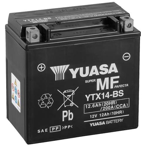 Batteria YUASA ytx14-BS, 12 V/12AH (dimensioni: 150 X 87 X 145) per APRILIA ETV1000 Caponord Rally Raid, anno di costruzione 2003