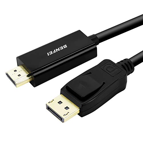 BENFEI Cable DisplayPort a HDMI, Adaptador DisplayPort a HDMI Chapado en Oro (Macho a Macho) Compatible con Lenovo, HP, ASUS, DELL y Otras Marcas,0,9m