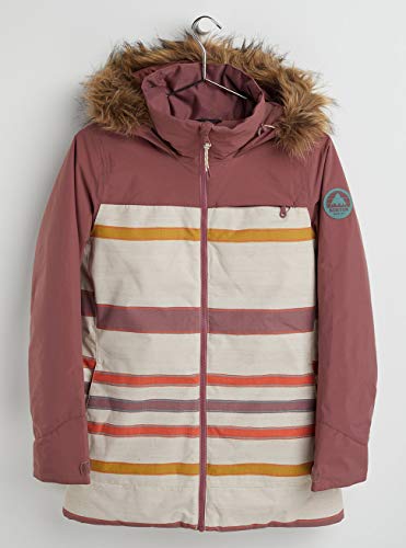 Burton Lelah chaqueta de snowboard, Mujer, Rose Brown/Creme Brulee Woven Stripe, S