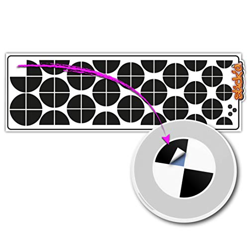 Car Innovations Stick'd - Juego de adhesivos para emblemas de BMW, color negro